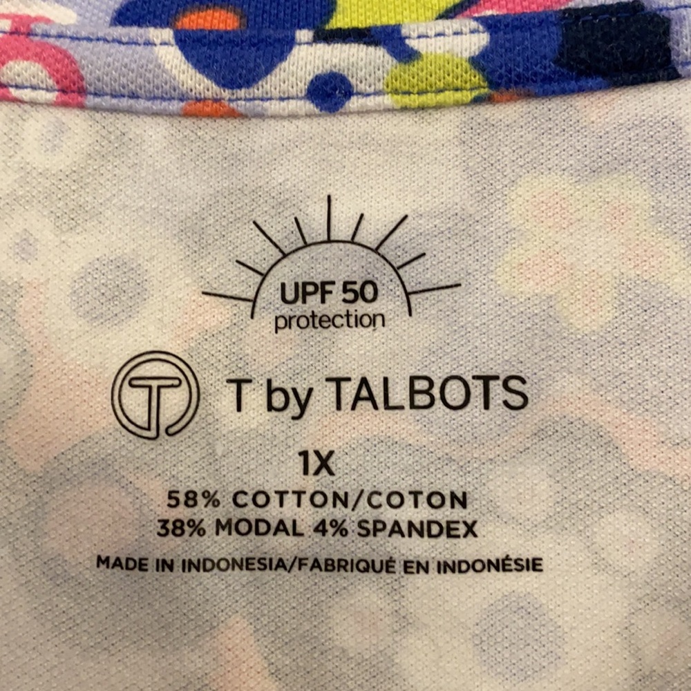 Talbots Split Neck Pique Floral Tunic - image 5